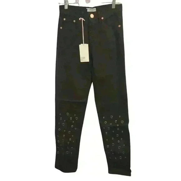 Glamorous Tall High-Rise Mom Jean With Eyelet Detail Black Women's Jeans $75 - Picture 4 of 11